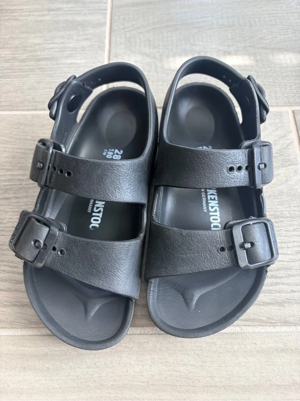 Birkenstock Kids Black Dual-Buckle Sandals
